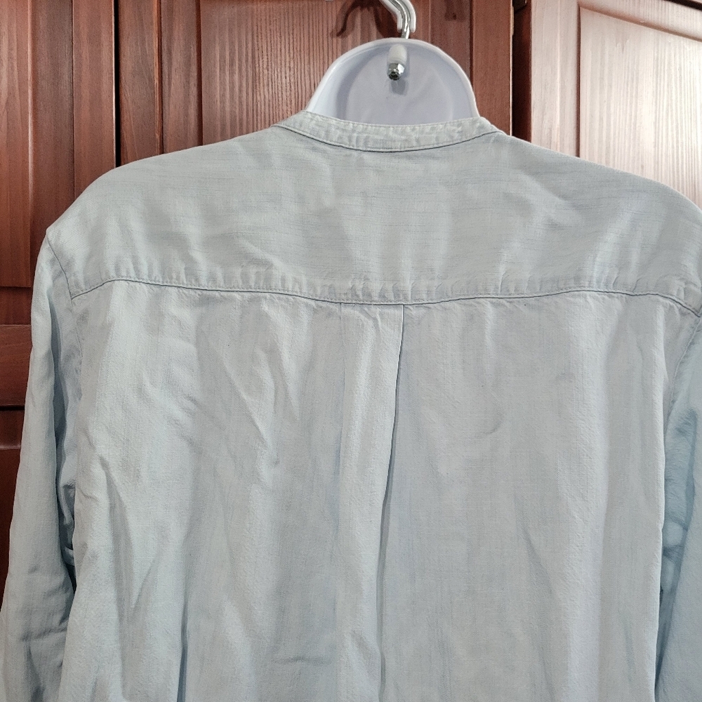 GAP Light Blue Button Up Workwear Style Dress Cinched Waist | Size Medium - Picture 9 of 12